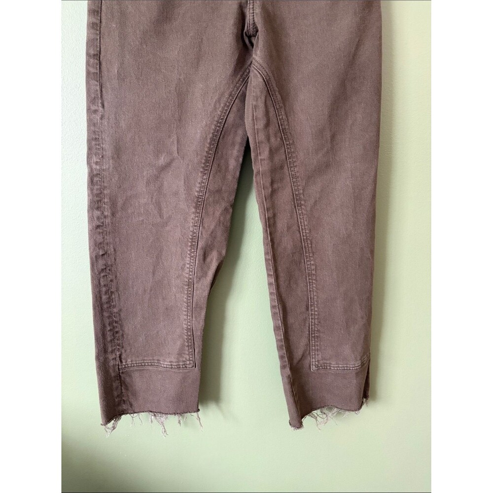 We The Free Risk Taker Straight Pant In Workwear Brown Jeans Raw Hem Sz 28 - Picture 5 of 11